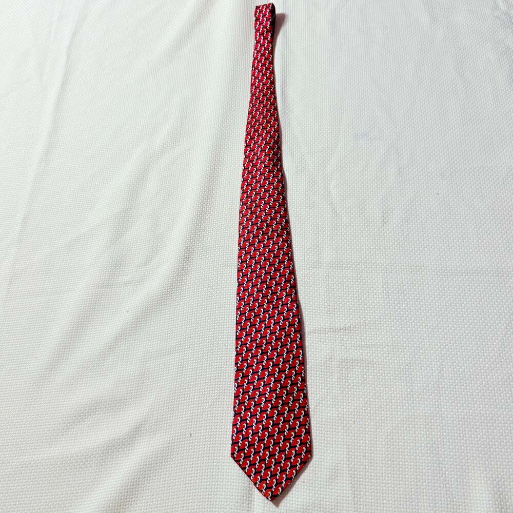 Barry Wells Red Necktie With Link Pattern, Exclusively For American Airlines